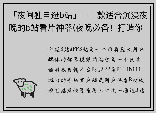 「夜间独自逛b站」- 一款适合沉浸夜晚的b站看片神器(夜晚必备！打造你的B站看片神器！)
